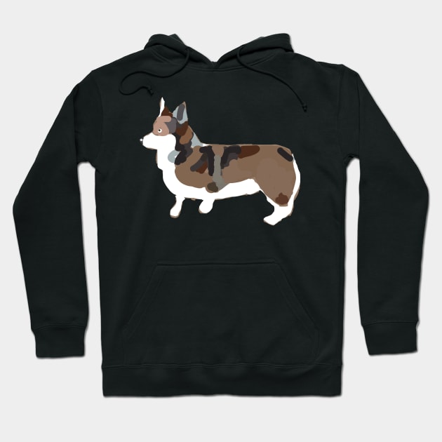 Dog Art Corgi Abstract Hoodie by ellenhenryart